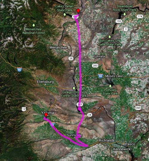 AirNav Pro Lake Chelan to Yakima