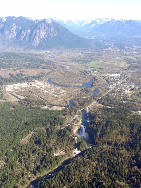 Snoqualmie Falls and Mount Si